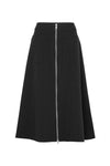 Lounge The Label Stretch Twill ALine Zip Front Skirt Elba Black