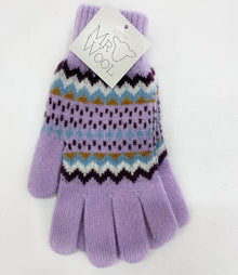  Scottish Mr Wool Mauve Fairisle Gloves