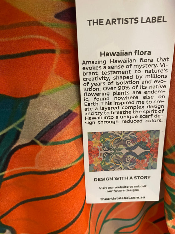 Artist Label Kimono 'Hawaiian Flora'