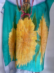  Artist Label Woollen Scarf 'Sunflowers on Green'