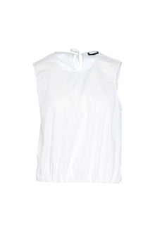  Lounge the Label  Sleeveless Bubble Hem Top Minorca White