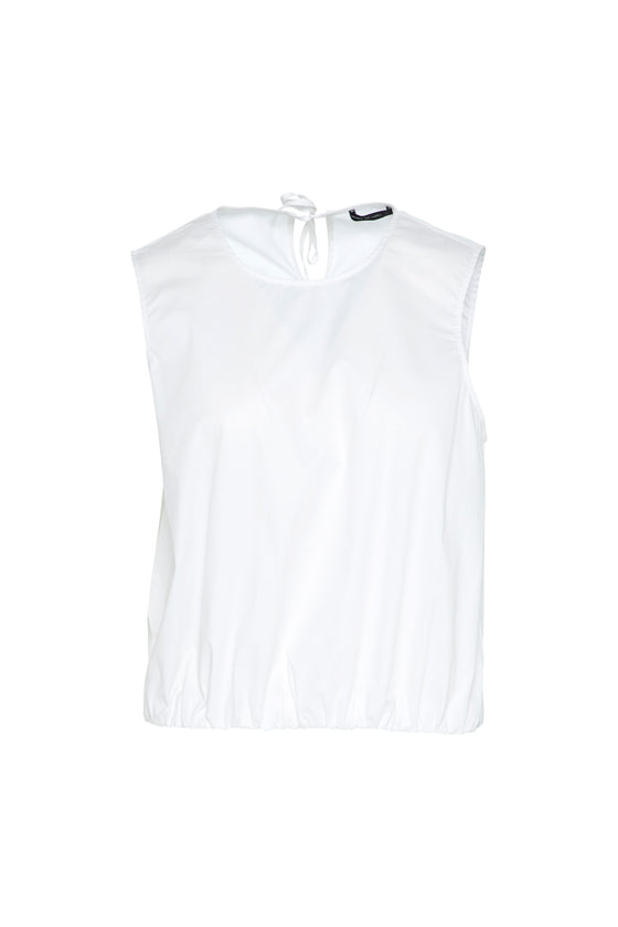 Lounge the Label  Sleeveless Bubble Hem Top Minorca White