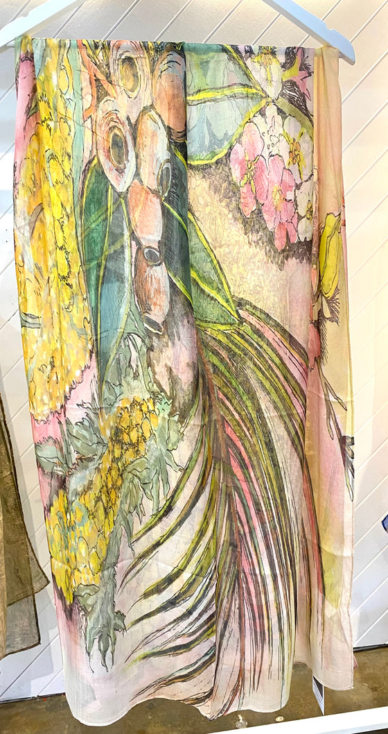 Artist Label Scarf Wattle Blossom