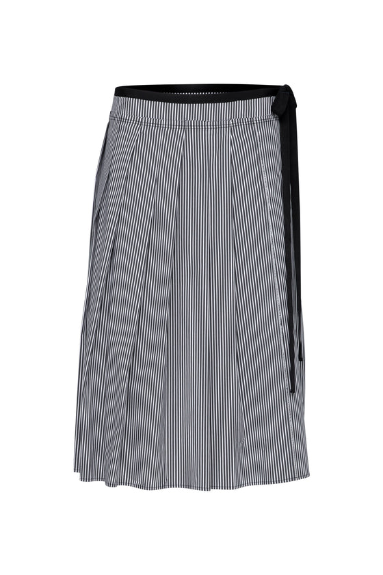 Lounge the Label Midi Skirt Salina Charcoal Stripe