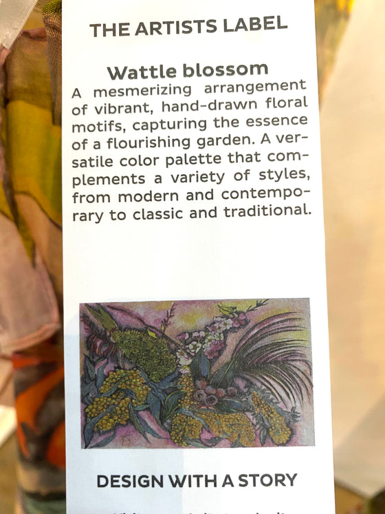 Artist Label Scarf Wattle Blossom