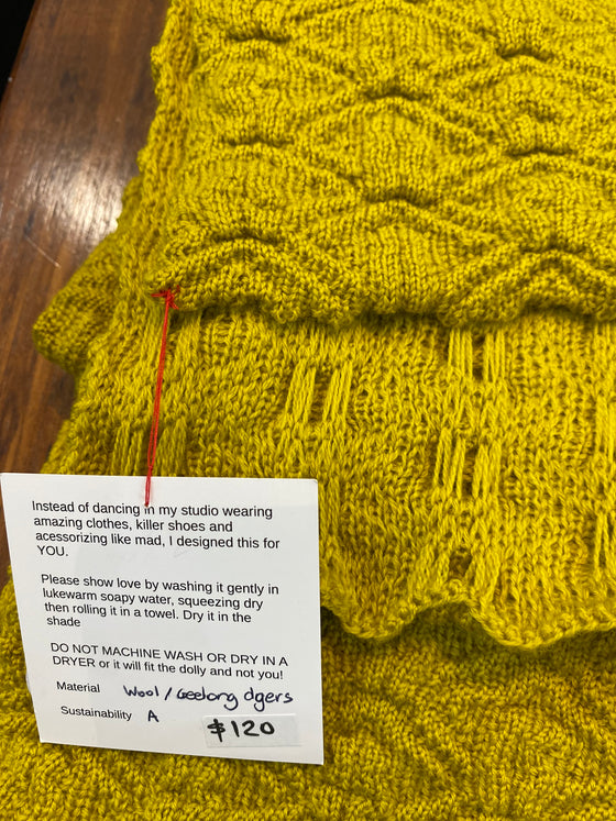 Carole Redlich woollen scarf Chartreuse