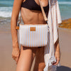 Sand Free Large towel & Bag peach Stripe