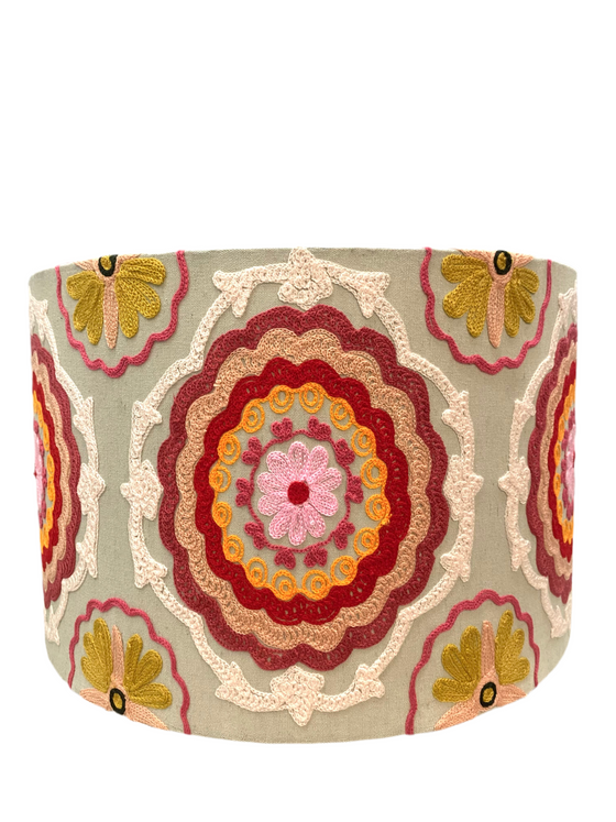 Ruby Star Raku drum lamp shade