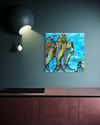 Original artwork by Alda Hubbard 'Catching Rainbow Trout'