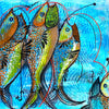 Original artwork by Alda Hubbard 'Catching Rainbow Trout'