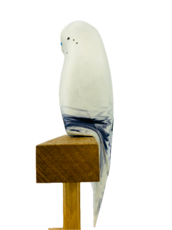 Pete Cromer Resin Budgie Black & White
