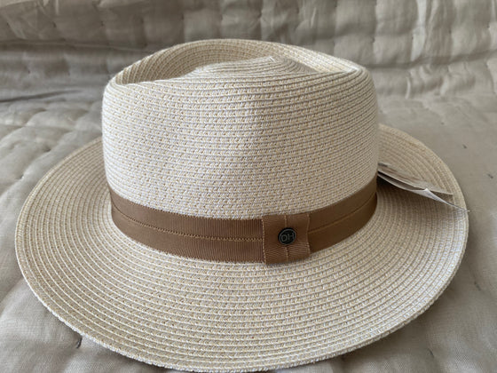 Deborah Hutton Hat Pinehurst Ivory/Taupe M/L
