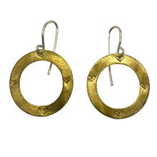  Silk n Silver Heart Circle Earrings