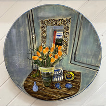  Original Ceramic Plate by Jane Curtis 'Orange Flowers'