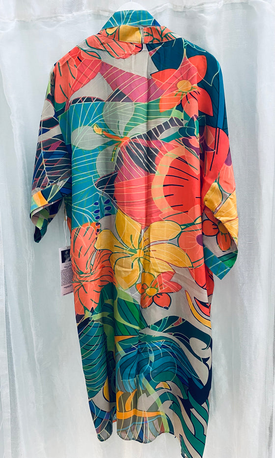 Artist Label Kimono 'Hawaiian Flora'
