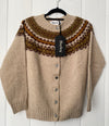 Harley of Scotland Fairisle Cardigan Tan