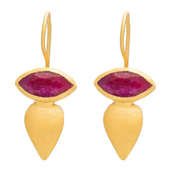 Rubyteva Simulated Ruby Mali earrings