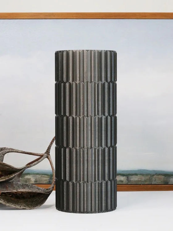 Design Hunt Charcoal Faceted Vase L