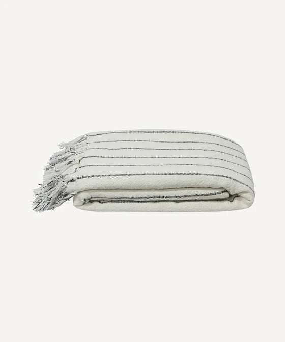 French Country Linen Striped Bed Cover