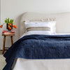 Kantha Whitehaven Coverlet Navy