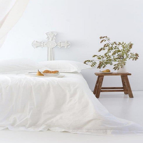 Doona Cover King White Linen