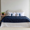 Kantha Whitehaven Coverlet Navy