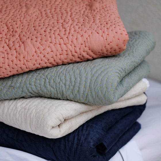 Kantha Coverlet Neutral