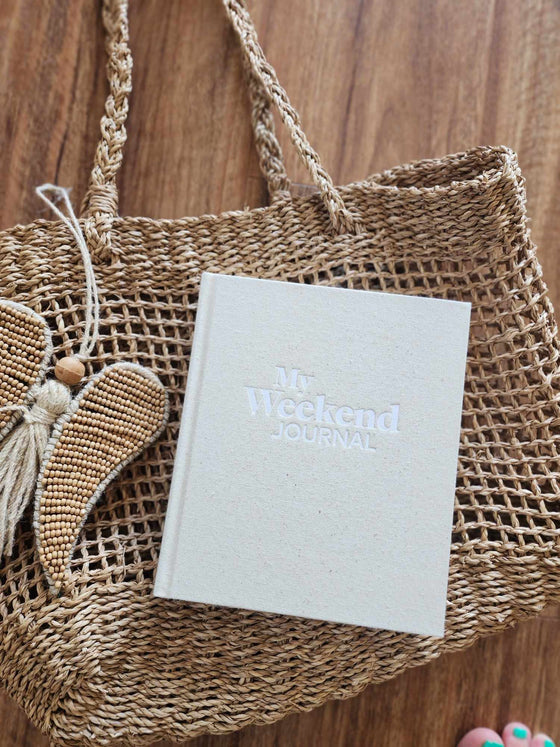 MY WEEKEND JOURNAL CORK COVER WITH GOLD FLECK
