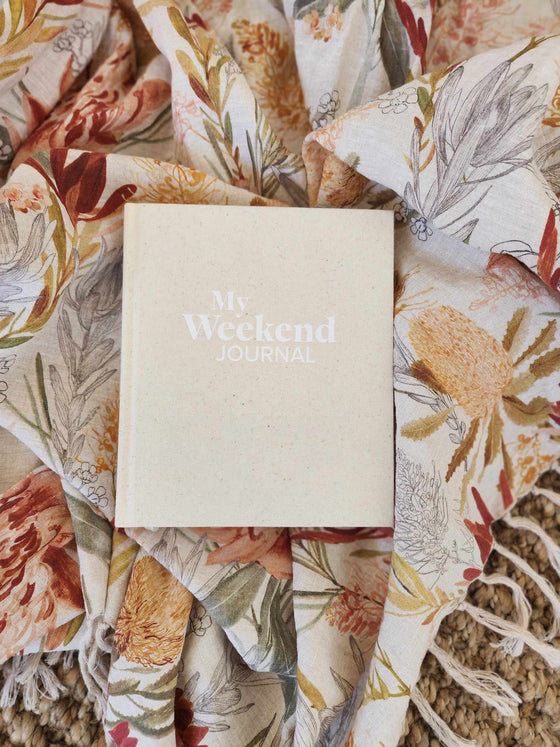 MY WEEKEND JOURNAL CORK COVER WITH LINEN