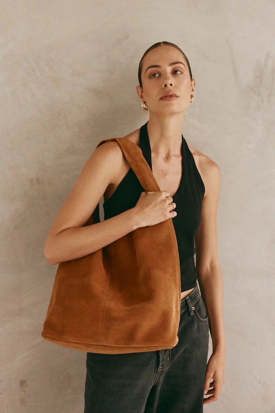 Vestirsi Sienna Suede Tan Hobo Bag