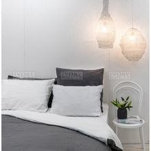  Doona Cover King White/Charcoal Linen