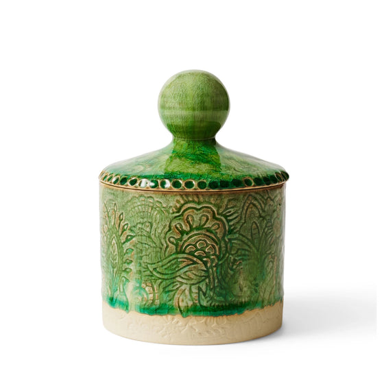 Sthal Porcelain Tea Caddy - Seaweed