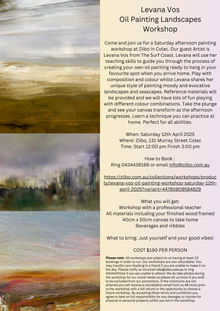  Levana Vos Oil Painting workshop Saturday 12th April 2025