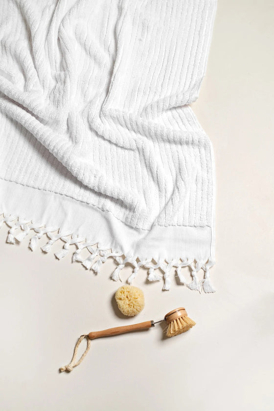 Turkish White Cotton Bath Sheet